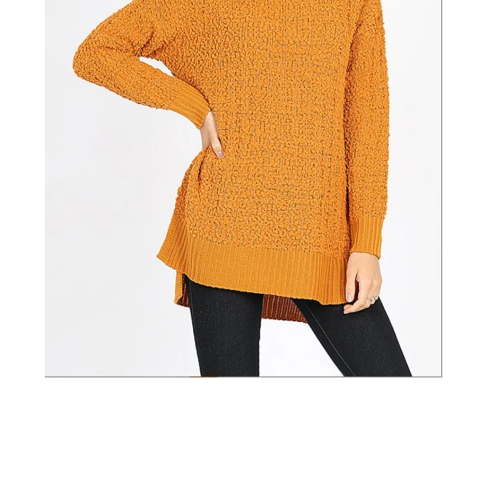 ZENANA OUTFITTERS COZY POPCORN SWEATER *Mustard Plus Size 2X